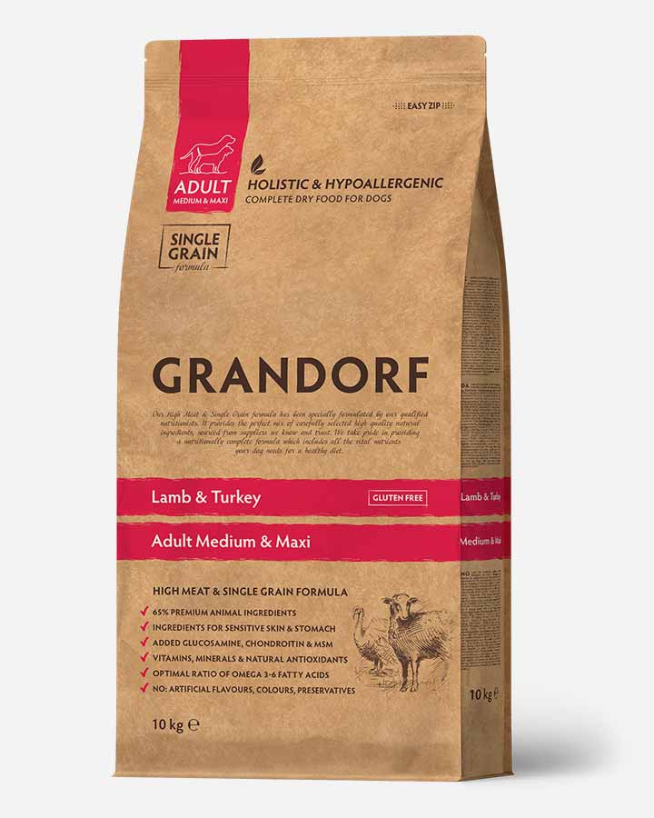 Grandorf Adult - Lam og Kalkun - 10kg - Aller bedste hundefoder til golden retrievers