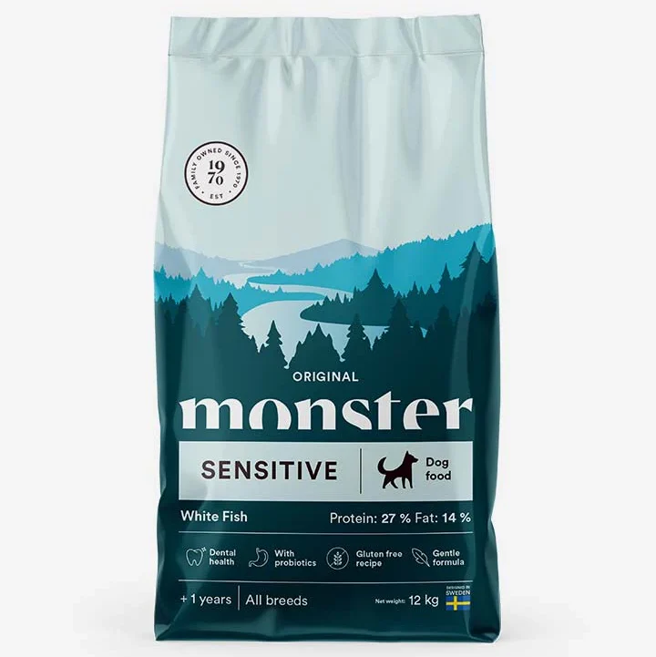 Monster Original Sensitive - Hvid Fisk - 12 kg