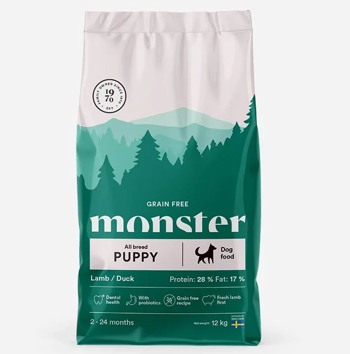 Monster Puppy All Breed - Kornfrit, Lam og And - 12kg